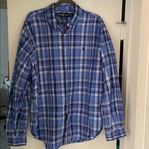 Ralph Lauren XL blue checkered button down
